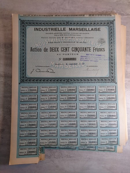 Lot d'obligations - Actions société industrielle marseillaise