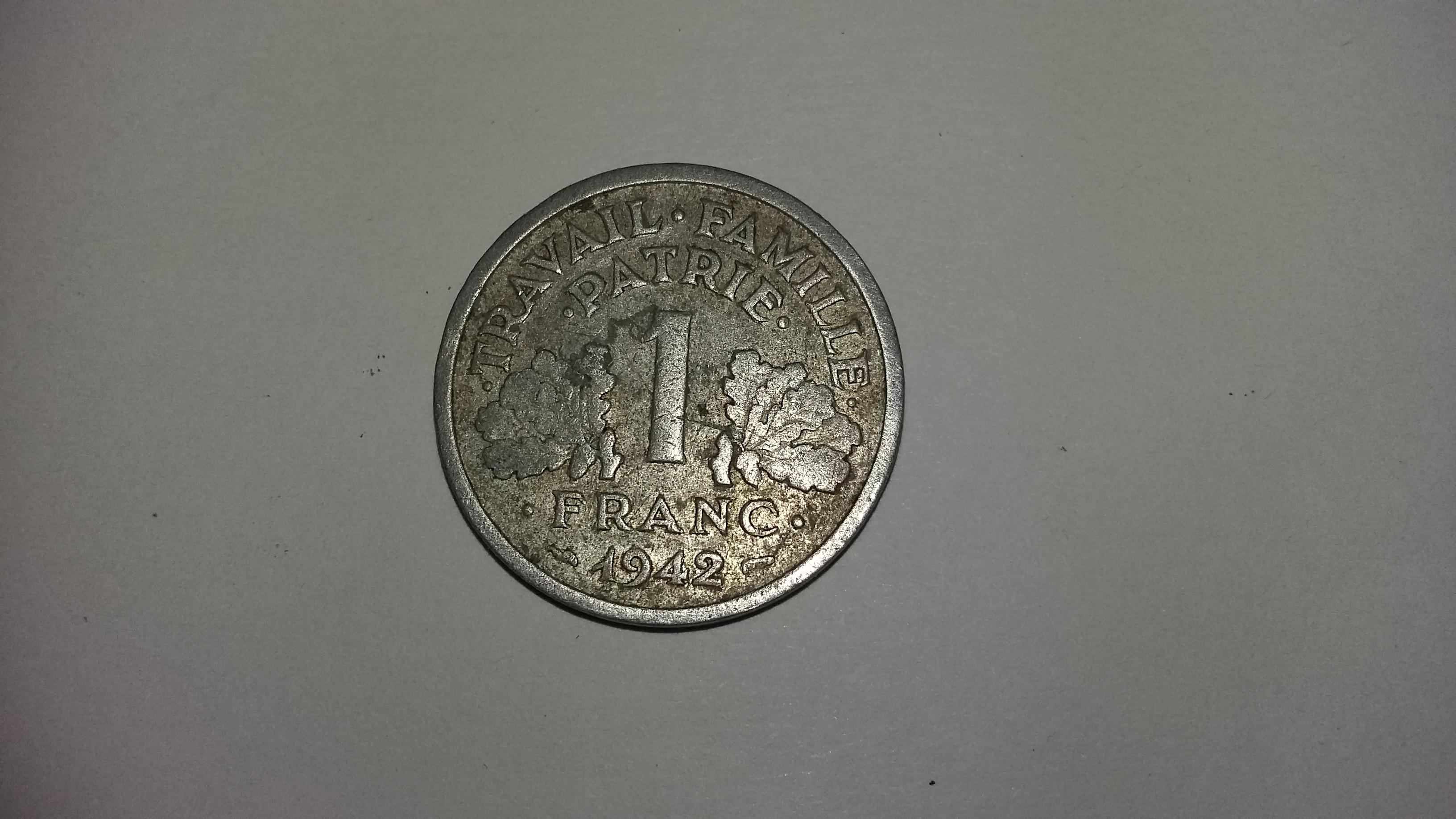 pièce 1 franc de 1942  Le Brocanteur du Dimanche